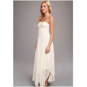 Free People Mesh Lace Strapless Maxi Dress